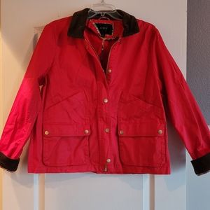 J. Crew Red Liberty Floral Barn Jacket
